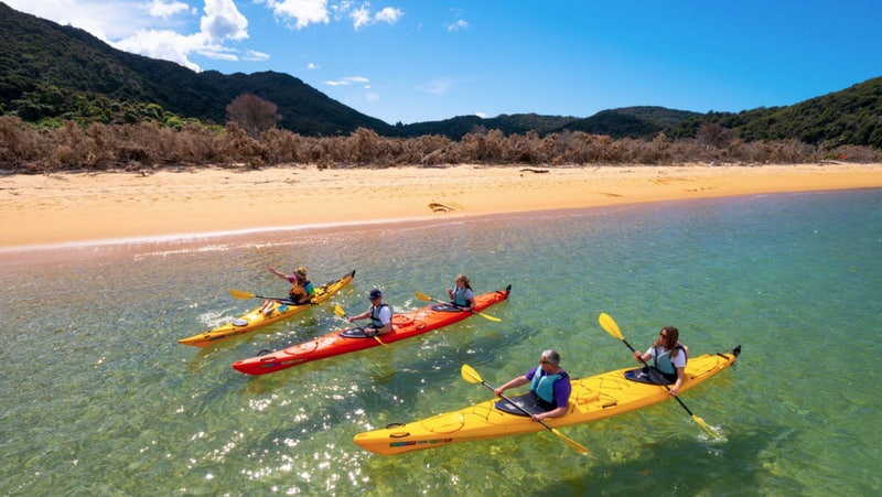 Join Kaiterteri Kayak for an unforgettable full day kayak adventure exploring the beautiful coastline between Anchorage and Kaiteriteri.